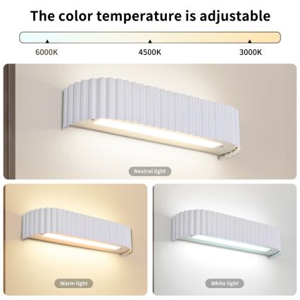 BRILAGI - Aplique de pared LED regulable FALCON MODERN LED/14W/230V 3000-6000K 40 cm blanco + mando a distancia