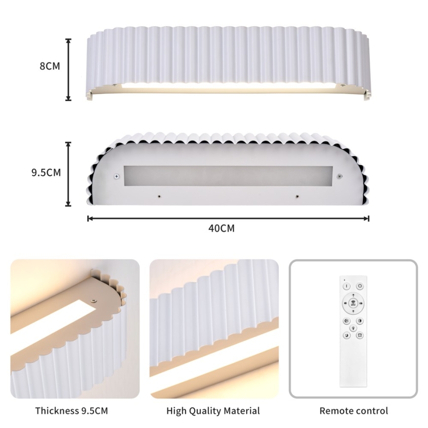 BRILAGI - Aplique de pared LED regulable FALCON MODERN LED/14W/230V 3000-6000K 40 cm blanco + mando a distancia