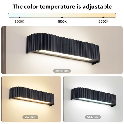 BRILAGI - Aplique de pared LED regulable FALCON MODERN LED/14W/230V 3000-6000K 40 cm negro + control remoto