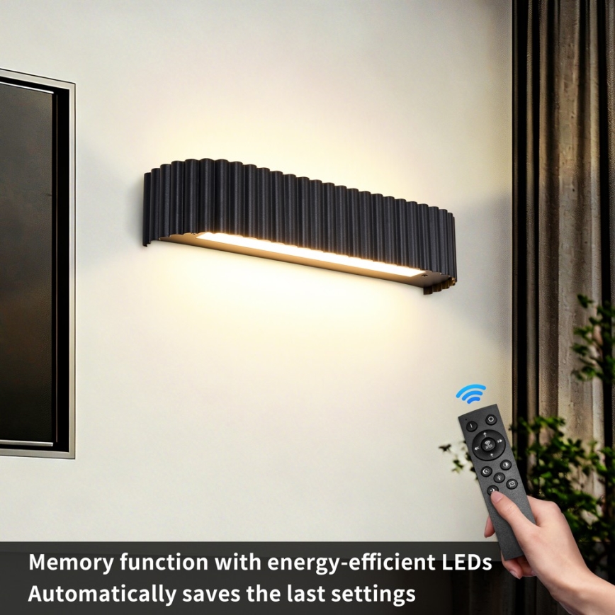 BRILAGI - Aplique de pared LED regulable FALCON MODERN LED/14W/230V 3000-6000K 40 cm negro + control remoto