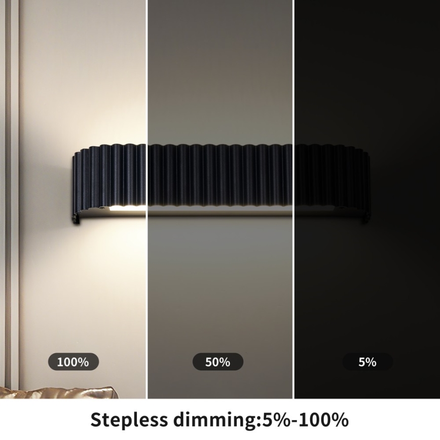 BRILAGI - Aplique de pared LED regulable FALCON MODERN LED/14W/230V 3000-6000K 40 cm negro + control remoto