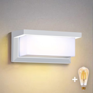 Brilagi - Aplique de pared LED regulable para exterior BRICKY 1xE27/6W/230V 2700-6500K IP54 blanco