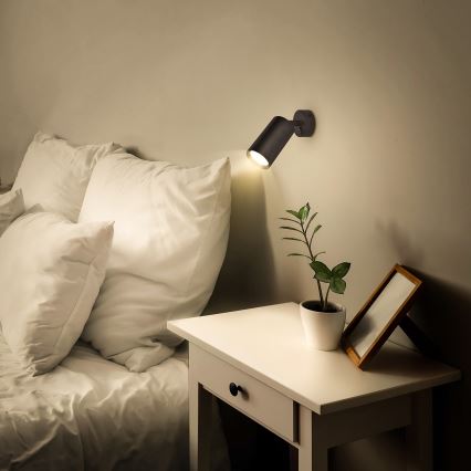 Brilagi - Foco de pared LED RGBW regulable SELE 1xGU10/4,8W/230V 3000K negro + mando a distancia