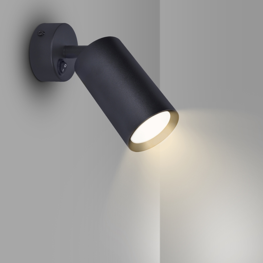 Brilagi - Foco de pared LED RGBW regulable SELE 1xGU10/4,8W/230V 3000K negro + mando a distancia