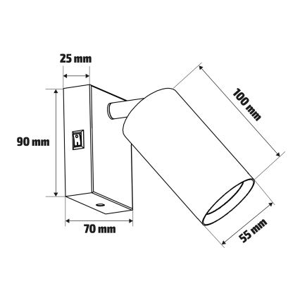 Brilagi - Lámpara de pared LED tipo spot RGBW regulable SELE 1xGU10/4,8W/230V 3000K blanca + mando a distancia