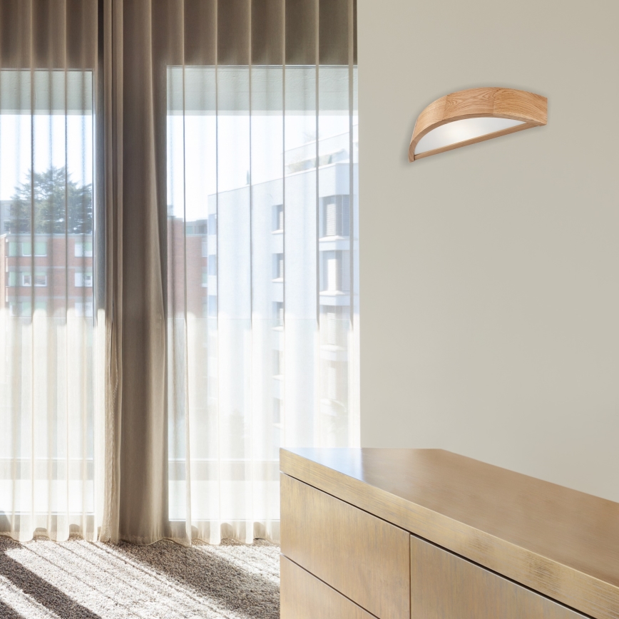 Brilagi - Aplique de pared LED RGBW regulable CARVALHO 1xE27/9W/230V 2700-6500K Wi-Fi roble