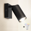 Brilagi - Aplique de pared LED RGBW regulable SELE 1xGU10/4,8W/230V 3000K negro + mando a distancia