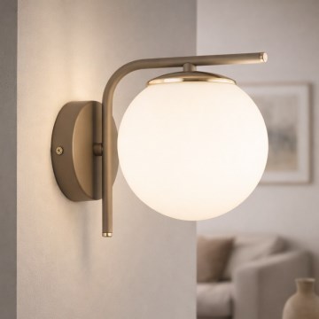 BRILAGI - Aplique de pared MILO ECRU 1xE27/60W/230V beige/dorado