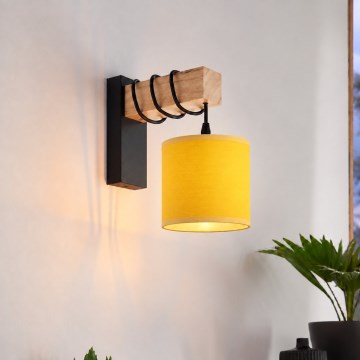 BRILAGI - Aplique de pared NUBILA 1xE27/60W/230V marrón/negro/amarillo