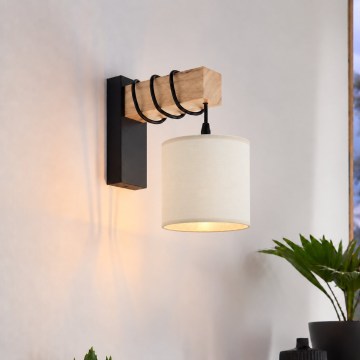 BRILAGI - Aplique de pared NUBILA 1xE27/60W/230V marrón/negro/crema