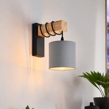 BRILAGI - Aplique de pared NUBILA 1xE27/60W/230V marrón/negro/gris claro