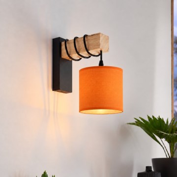 BRILAGI - Aplique de pared NUBILA 1xE27/60W/230V marrón/negro/naranja