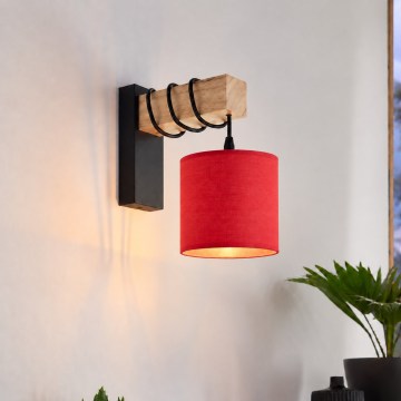 BRILAGI - Aplique de pared NUBILA 1xE27/60W/230V marrón/negro/rojo