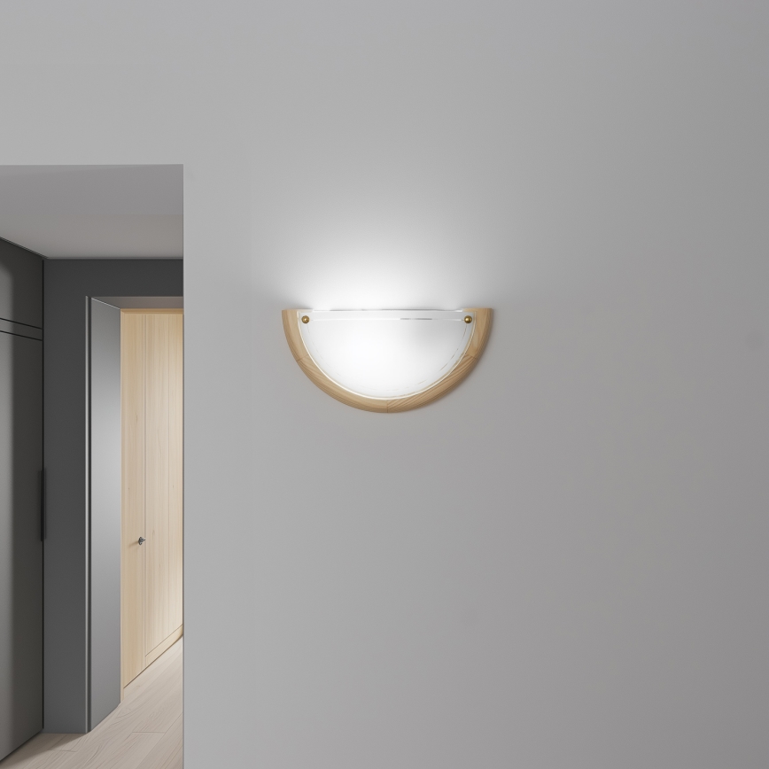 Brilagi - Aplique de pared ORBIS 1xE27/60W/230V, 30 cm, madera de pino