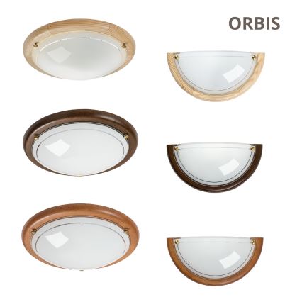Brilagi - Aplique de pared ORBIS 1xE27/60W/230V 30 cm pino