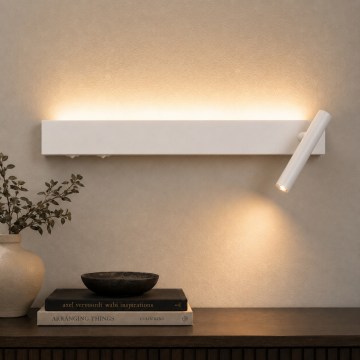 BRILAGI - Aplique de pared orientable ARLIX LED/3W/230V + LED/7W blanco IRC 90