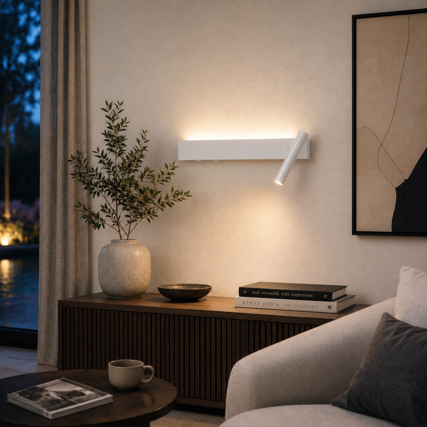 BRILAGI - Aplique de pared orientable ARLIX LED/3W/230V + LED/7W blanco IRC 90