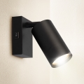 Brilagi - Aplique de pared orientable con interruptor SELE 1xGU10/30W/230V negro