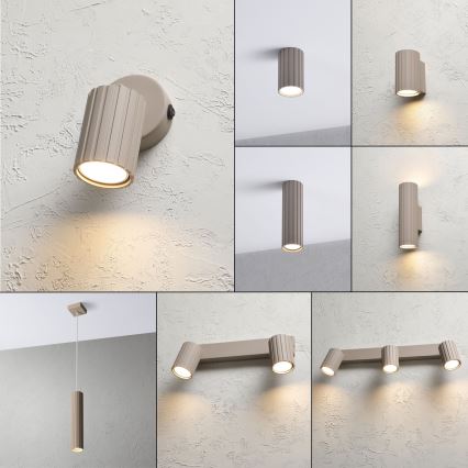 Brilagi - Aplique de pared orientable CRISPINA 1xGU10/10W/230V beige