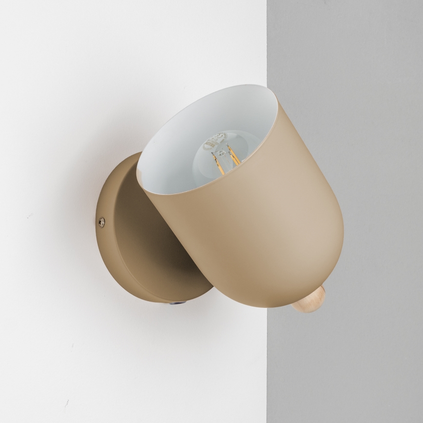 BRILAGI - Aplique de pared orientable GALLION 1xE27/15W/230V beige