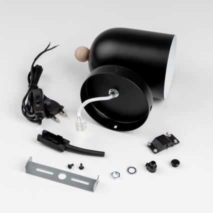 Brilagi - Aplique de pared orientable GALLION 1xE27/15W/230V negro