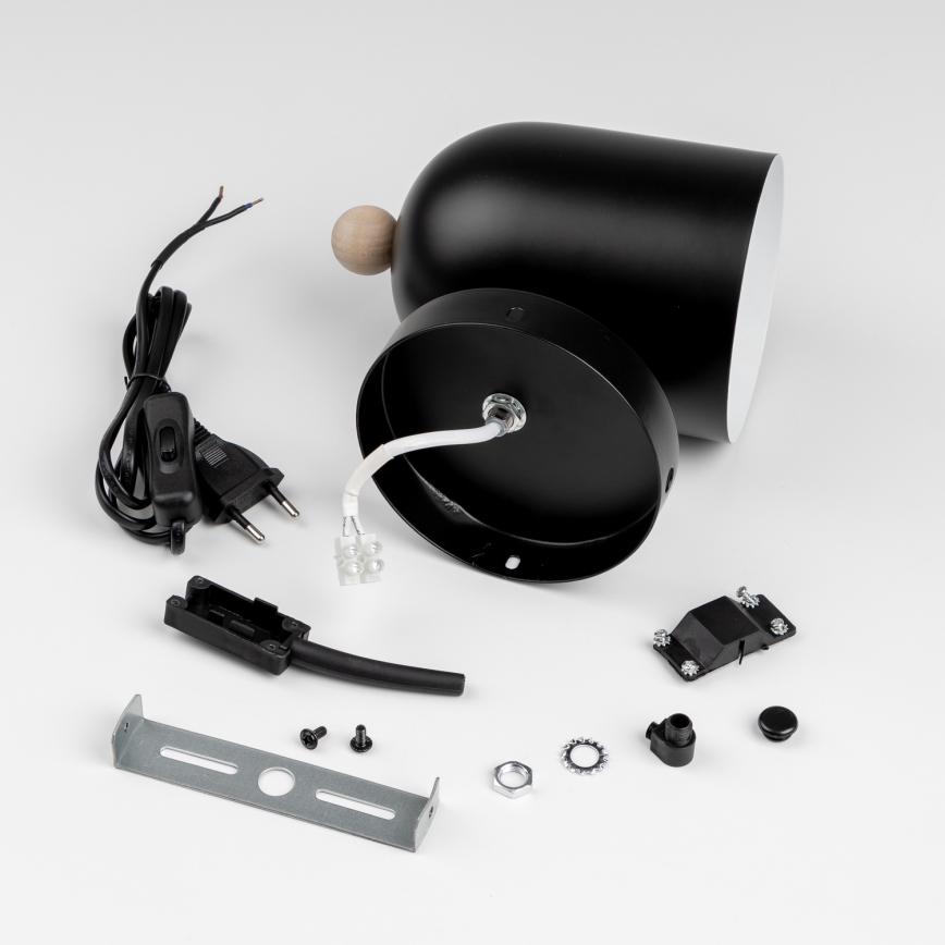 Brilagi - Aplique de pared orientable GALLION 1xE27/15W/230V negro