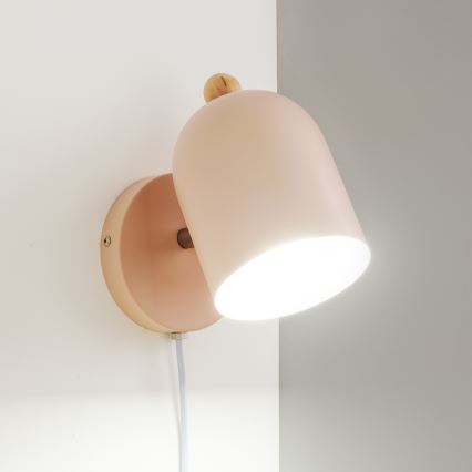 Brilagi - Aplique de pared orientable GALLION 1xE27/15W/230V rosa