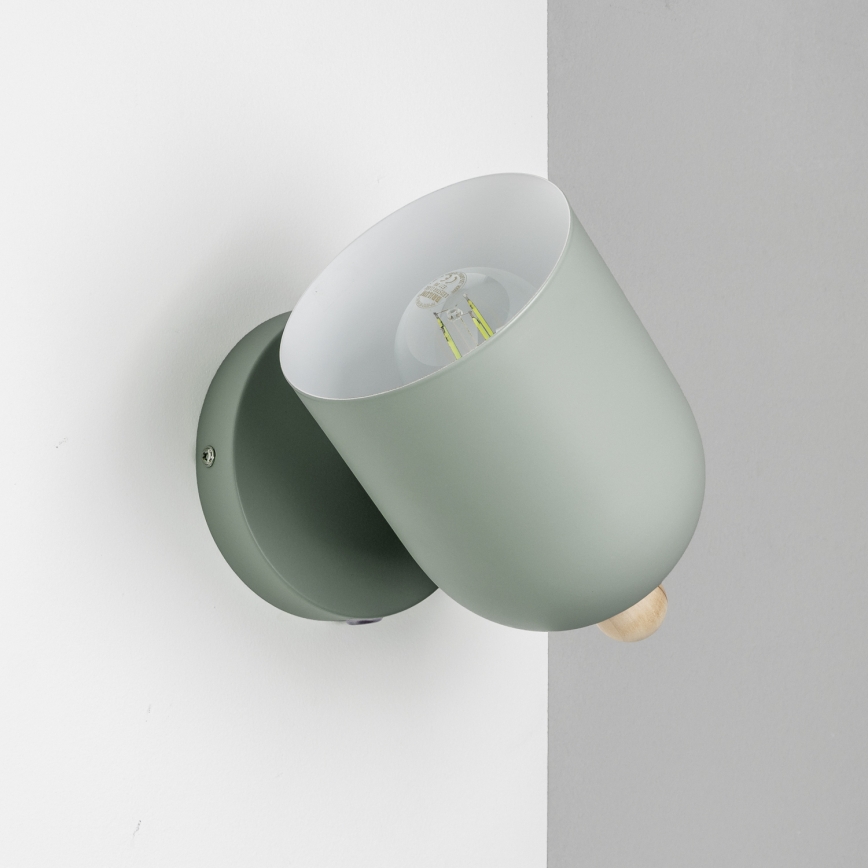 Brilagi - Aplique de pared orientable GALLION 1xE27/15W/230V verde