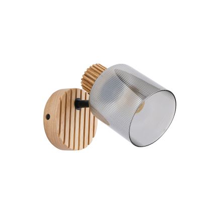 Brilagi - Aplique de pared orientable HYGGE 1xE14/15W/230V madera/ahumado