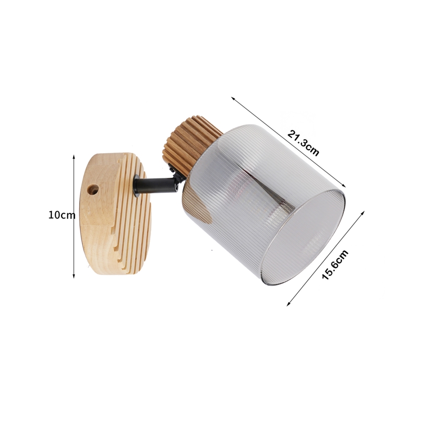 Brilagi - Aplique de pared orientable HYGGE 1xE14/15W/230V madera/ahumado