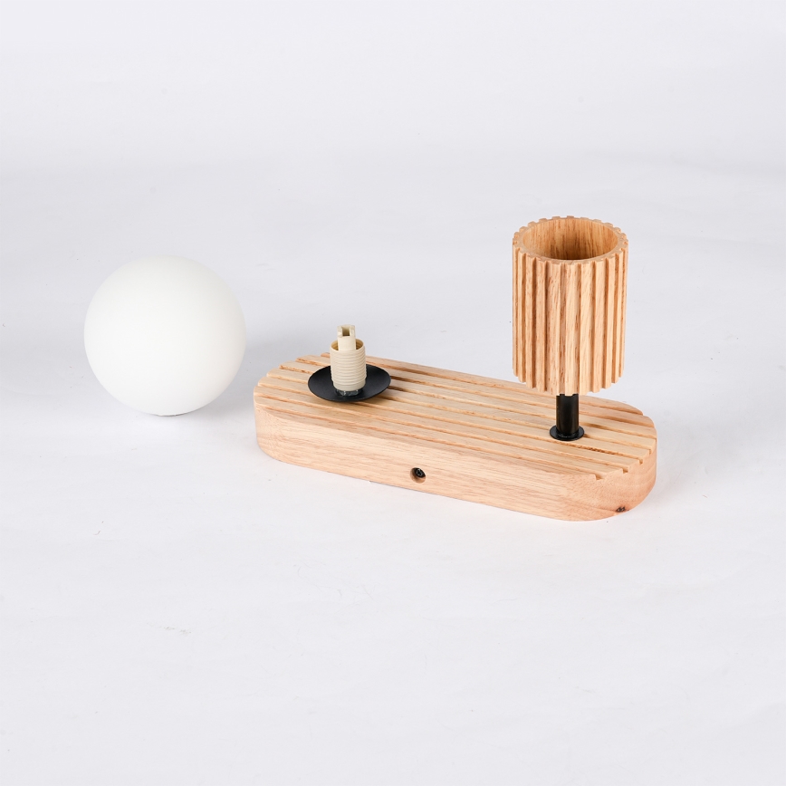 Brilagi - Aplique de pared tipo foco MODERN WOOD 1xG9/5W/230V + 1xGU10/8W madera