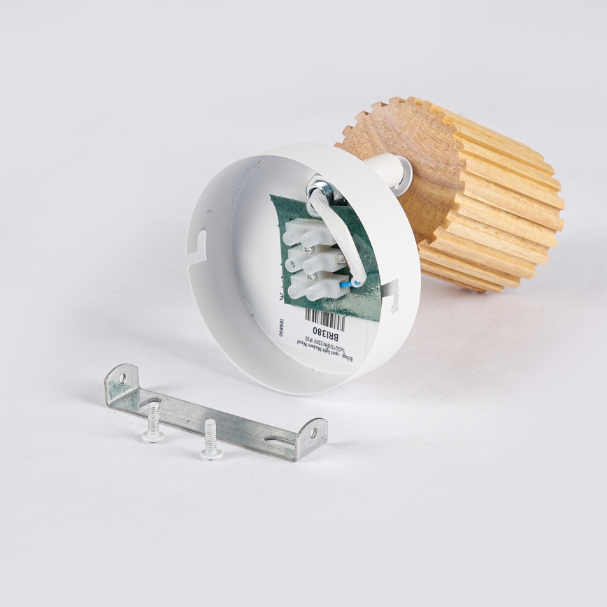BRILAGI - Aplique de pared orientable MODERN WOOD 1xGU10/8W/230V madera/blanco