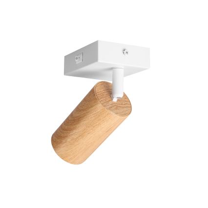 BRILAGI - Aplique de pared orientable con interruptor SELE 1xGU10/30W/230V blanco/acabado roble