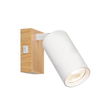 Brilagi - Aplique de pared orientable SELE 1xGU10/30W/230V blanco/acabado roble