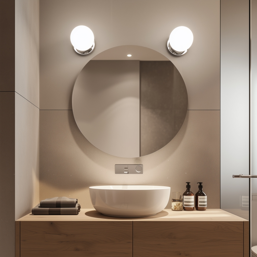 Brilagi - Aplique de pared para baño BALL LED/6W/230V 3000/4000/6500K IP44 cromo brillante