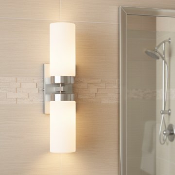 Brilagi - Aplique de pared para baño RAY 2xE14/40W/230V IP44