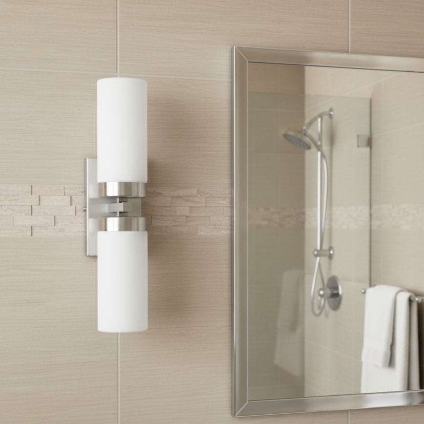 Brilagi - Aplique de pared para baño RAY 2xE14/40W/230V IP44