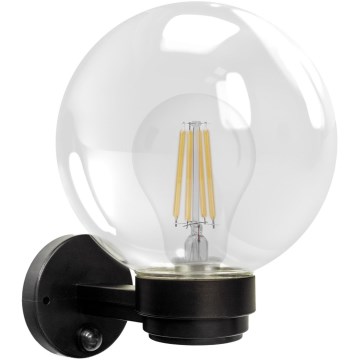 Brilagi - Aplique de pared para exterior con sensor de movimiento HARBOR 1xE27/40W/230V IP33 negro/transparente
