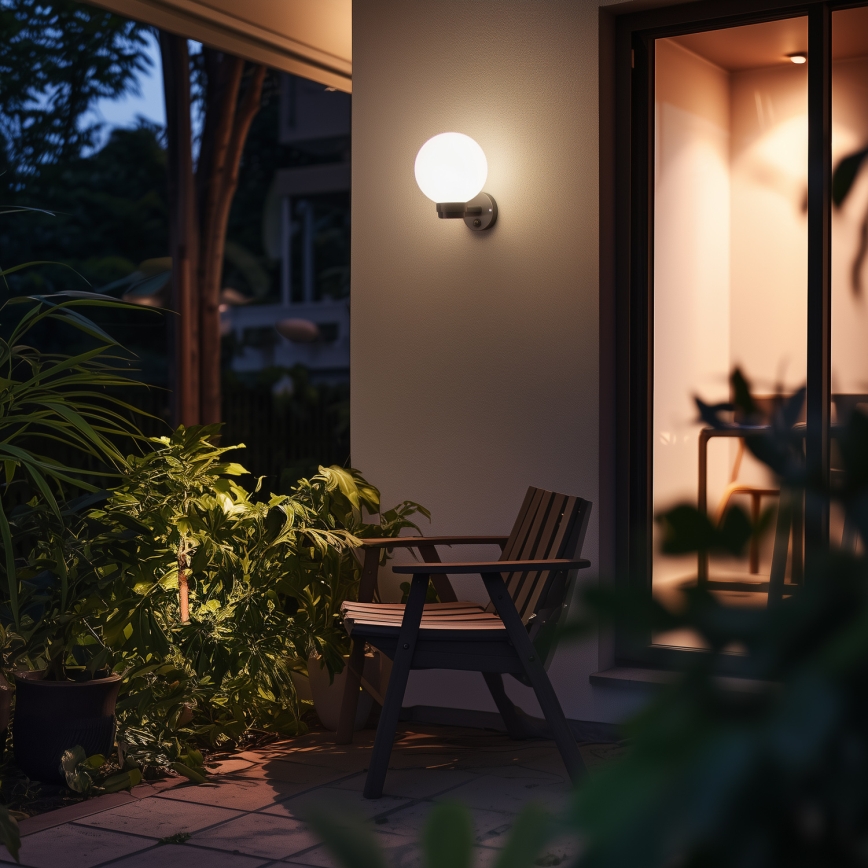 BRILAGI - Aplique de pared exterior con sensor de movimiento HARBOR 1xE27/40W/230V IP33 antracita/blanco