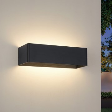 Brilagi - Aplique de pared para exterior LED DONNANI LED/12W/230V negro IP44