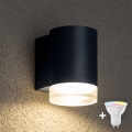 Brilagi - Aplique de pared para exterior LED RGBW regulable MATERA 1xGU10/4,8W/230V 3000K IP54 antracita + mando a distancia