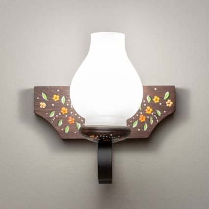 Brilagi - Aplique de pared QUEEN 1xE14/40W/230V haya/wengué