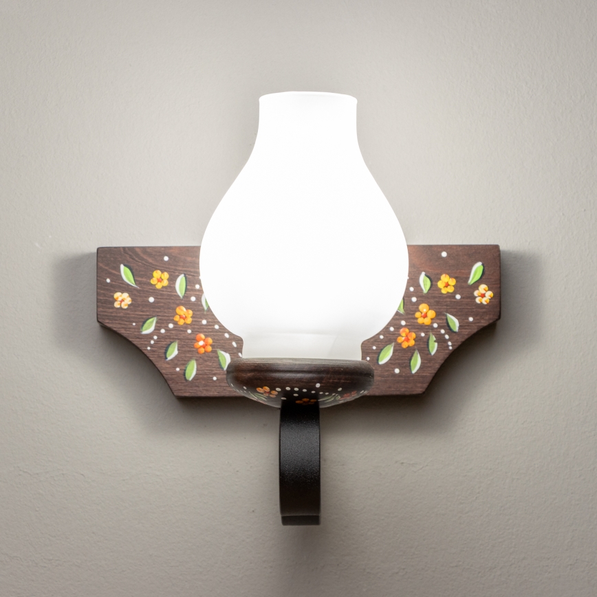 Brilagi - Aplique de pared QUEEN 1xE14/40W/230V haya/wengué