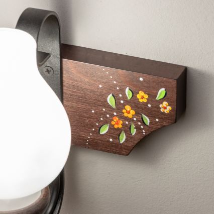 Brilagi - Aplique de pared QUEEN 1xE14/40W/230V haya/wengué