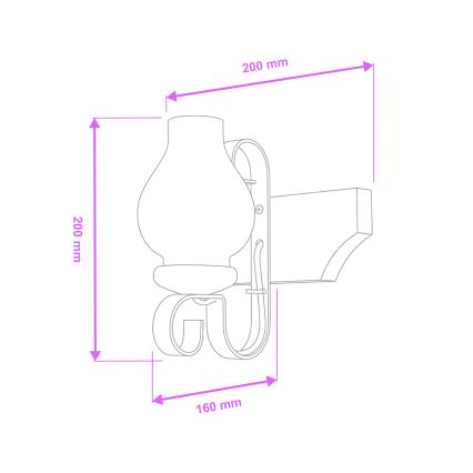 Brilagi - Aplique de pared QUEEN 1xE14/40W/230V haya/wengué