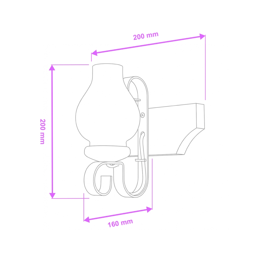 Brilagi - Aplique de pared QUEEN 1xE14/40W/230V haya/wengué