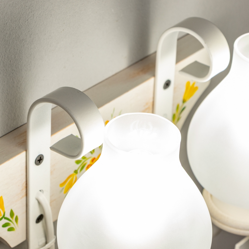 Brilagi - Aplique de pared QUEEN 2xE14/40W/230V haya/crema