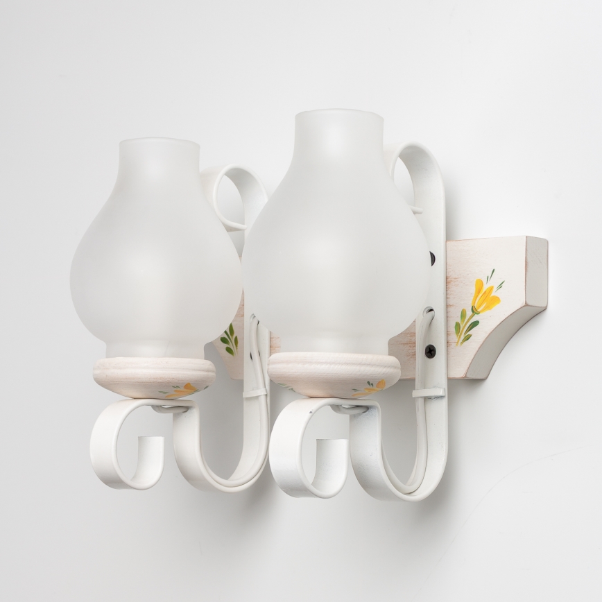 Brilagi - Aplique de pared QUEEN 2xE14/40W/230V haya/crema