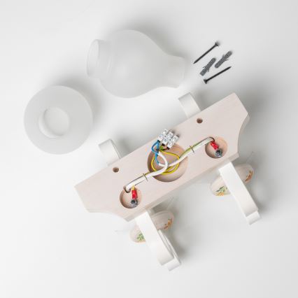 Brilagi - Aplique de pared QUEEN 2xE14/40W/230V haya/crema