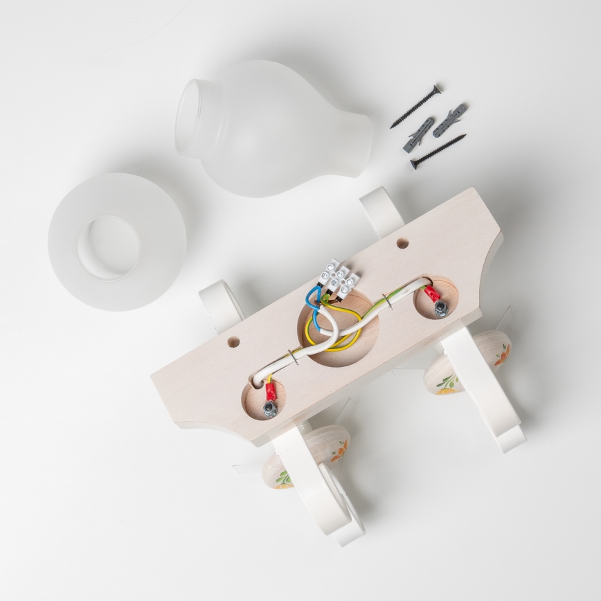 Brilagi - Aplique de pared QUEEN 2xE14/40W/230V haya/crema